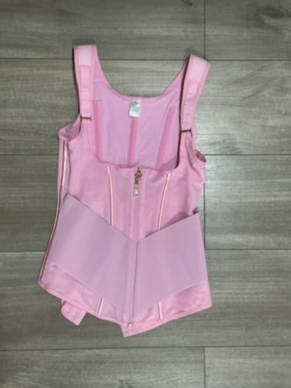 NWOT Pink Waist Cincher Vest Shaper - Front Zip, Boning Panels